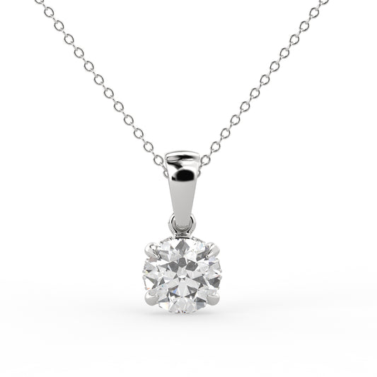 Eternal Radiance Solitaire Pendant White Gold