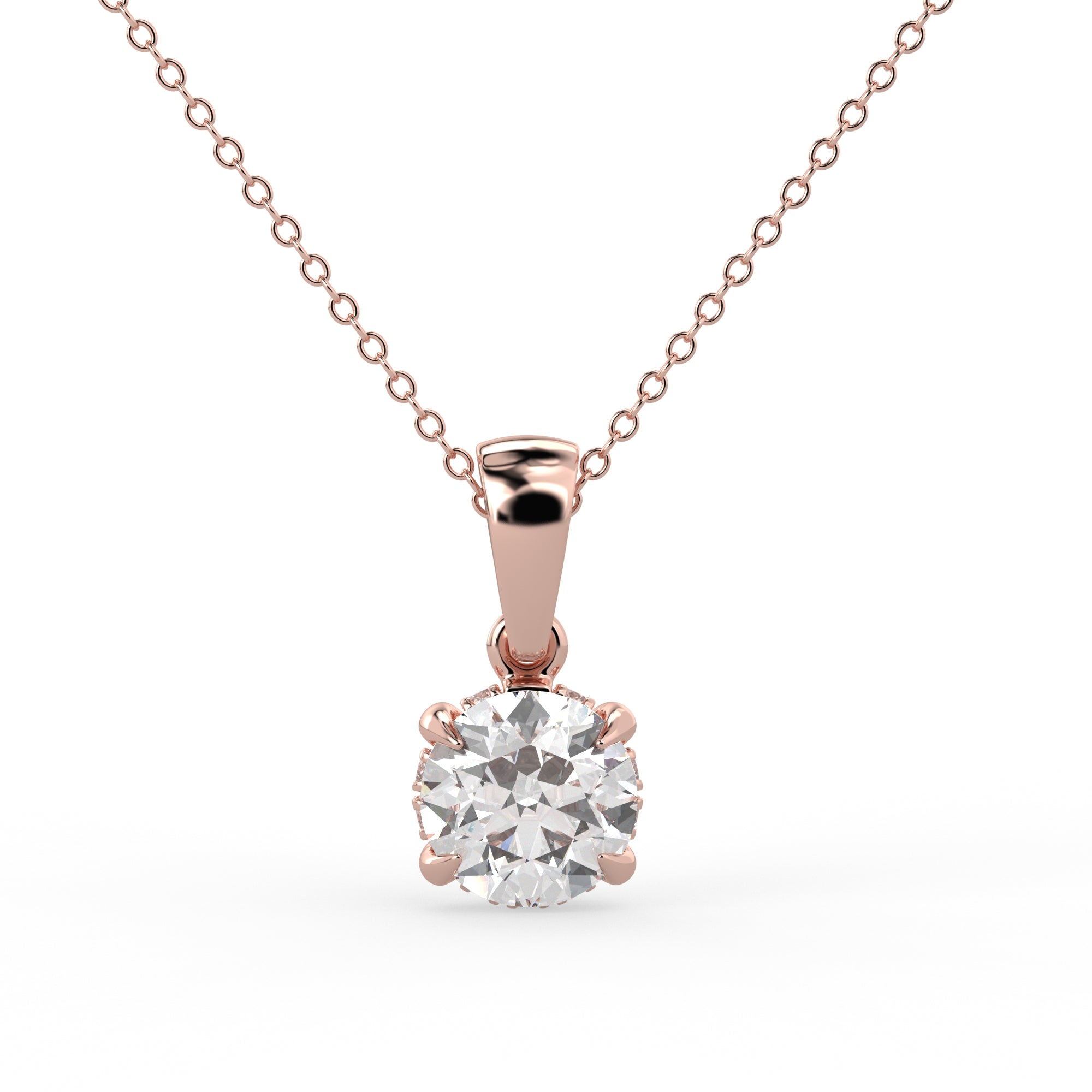 Eternal Radiance Solitaire Pendant Rose Gold