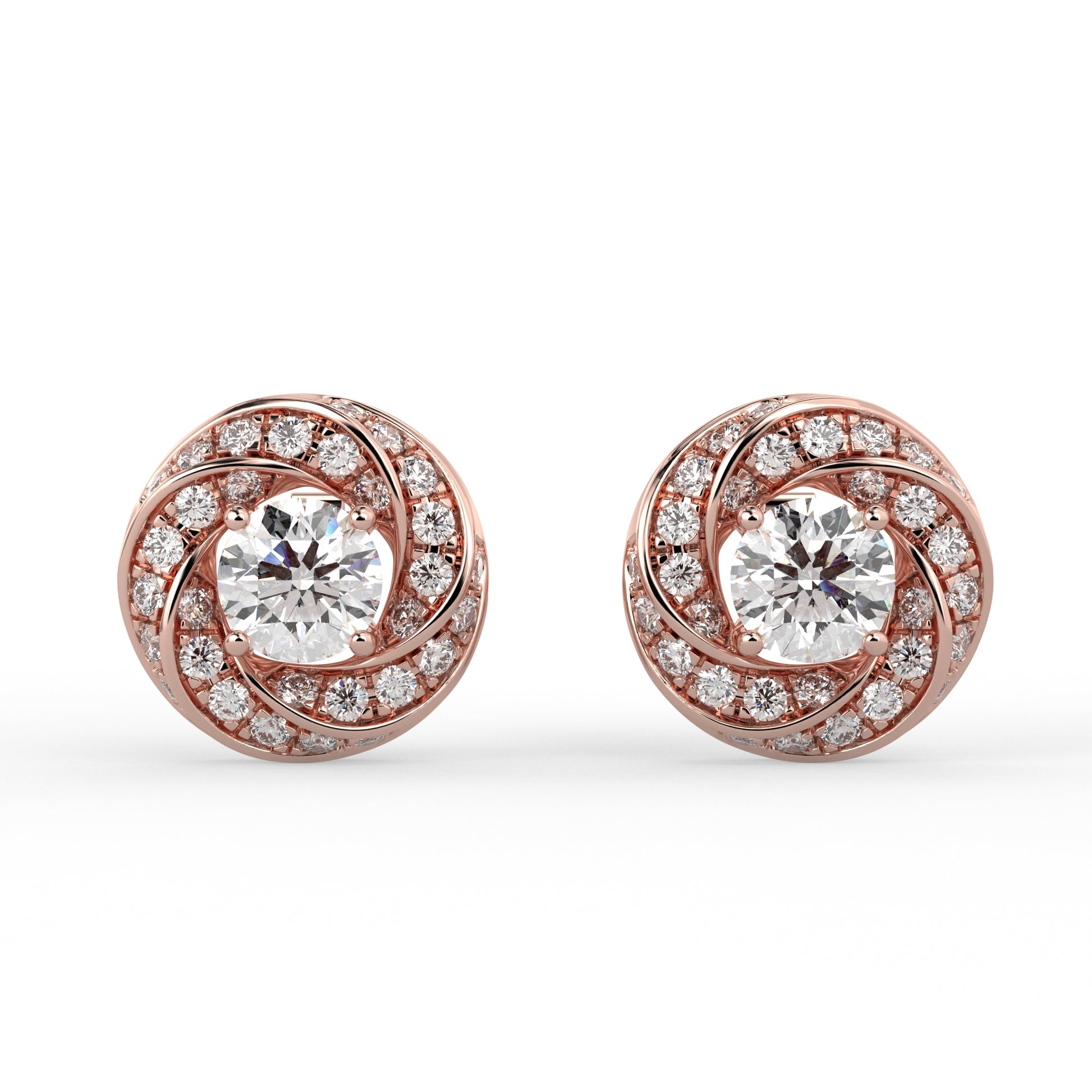 Celestial Vortex Halo Earrings Rose Gold