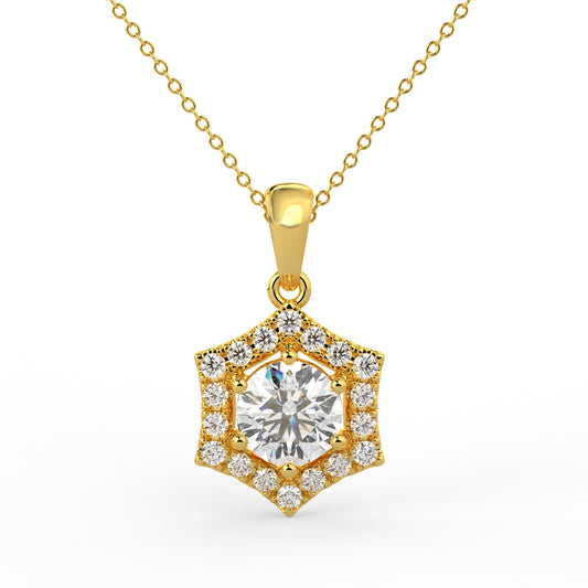 Facet Flare Pendant Yellow Gold