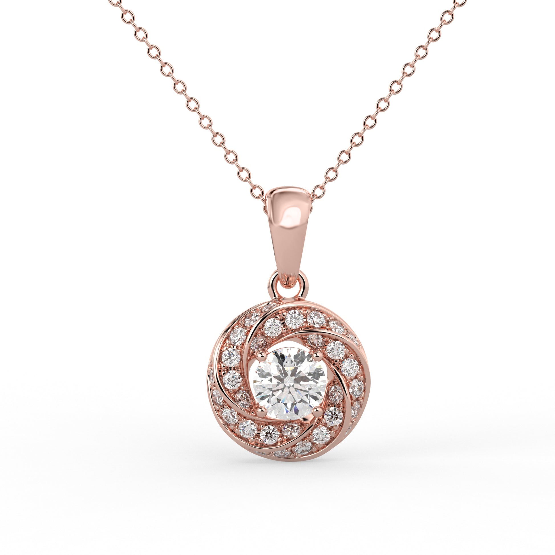 Celestial Vortex Halo Pendant Rose Gold