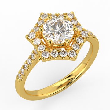 Facet Flare Ring Yellow Gold