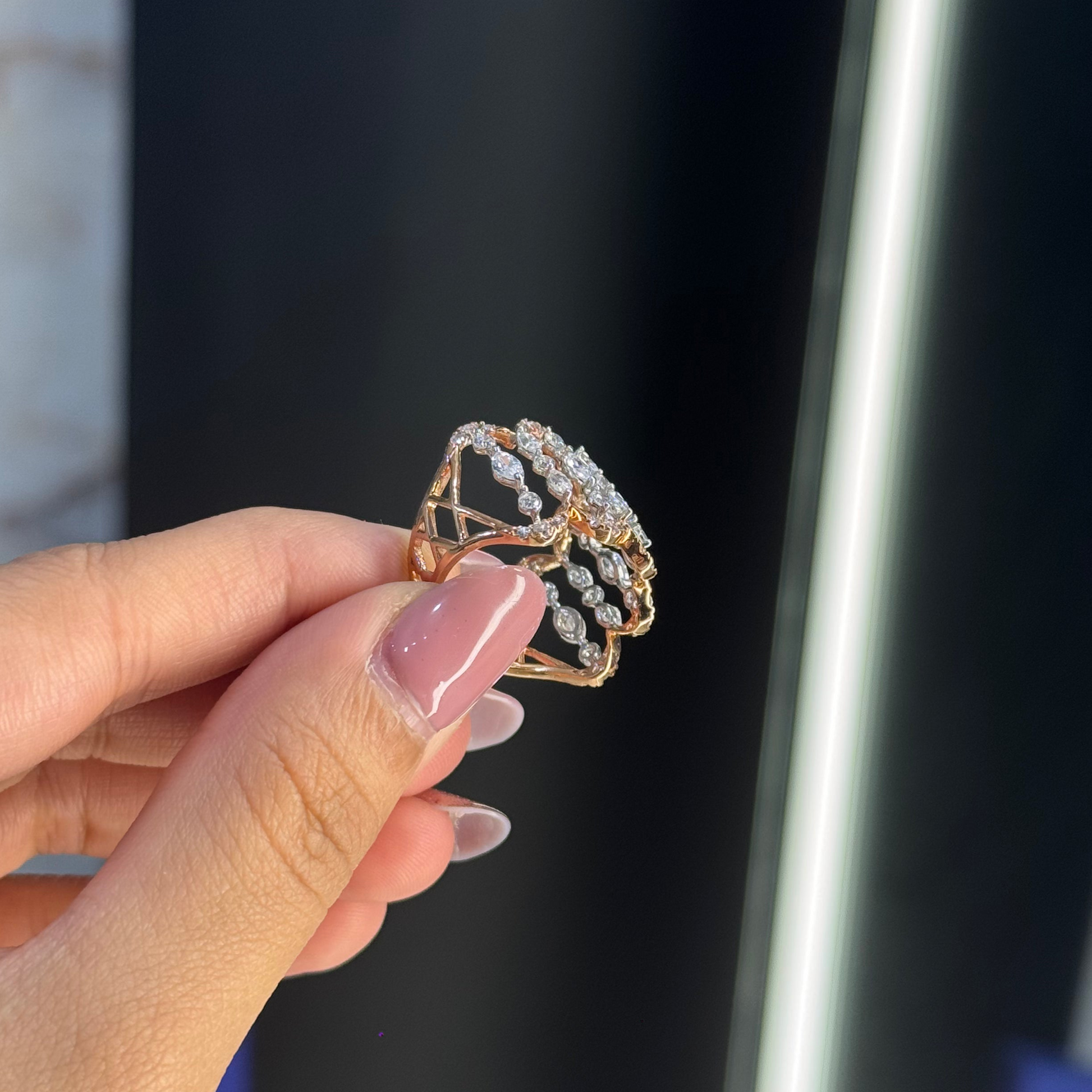 designer cocktail ring in gold