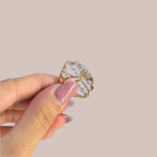 designer cocktail ring in gold