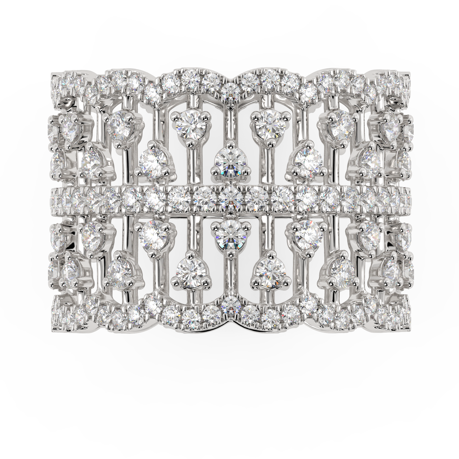 Tehr Round Cocktail Band ring for women in silver