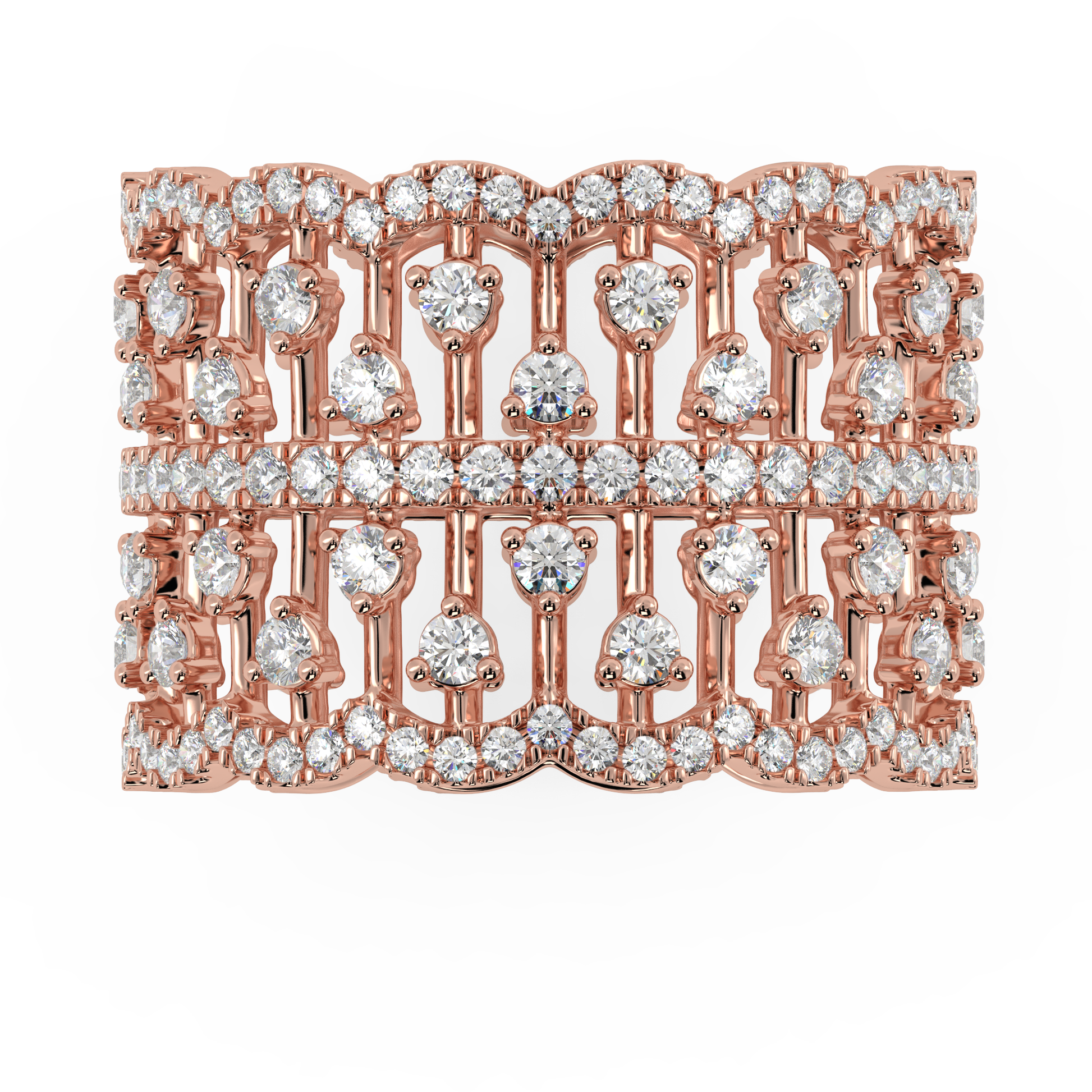 Tehr Round Cocktail Band ring in lab diamonds