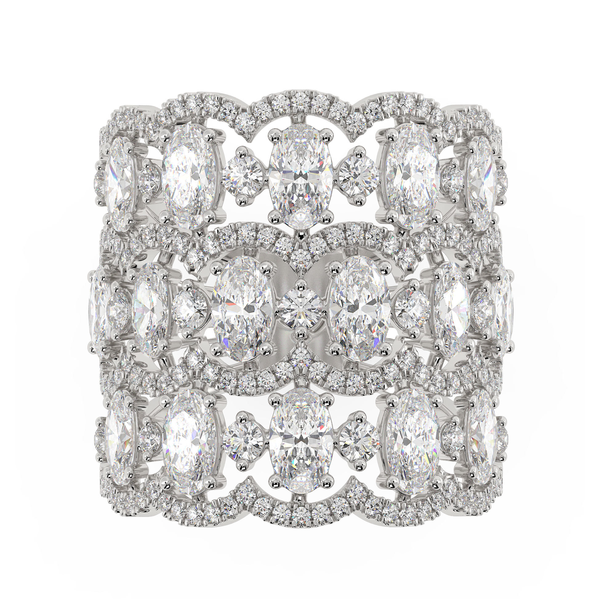 Telīvina Oval Cocktail Band in indian silver jewels
