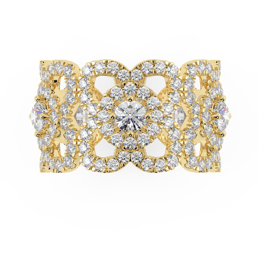 Telīvina Round Cocktail Band in diamond jewels