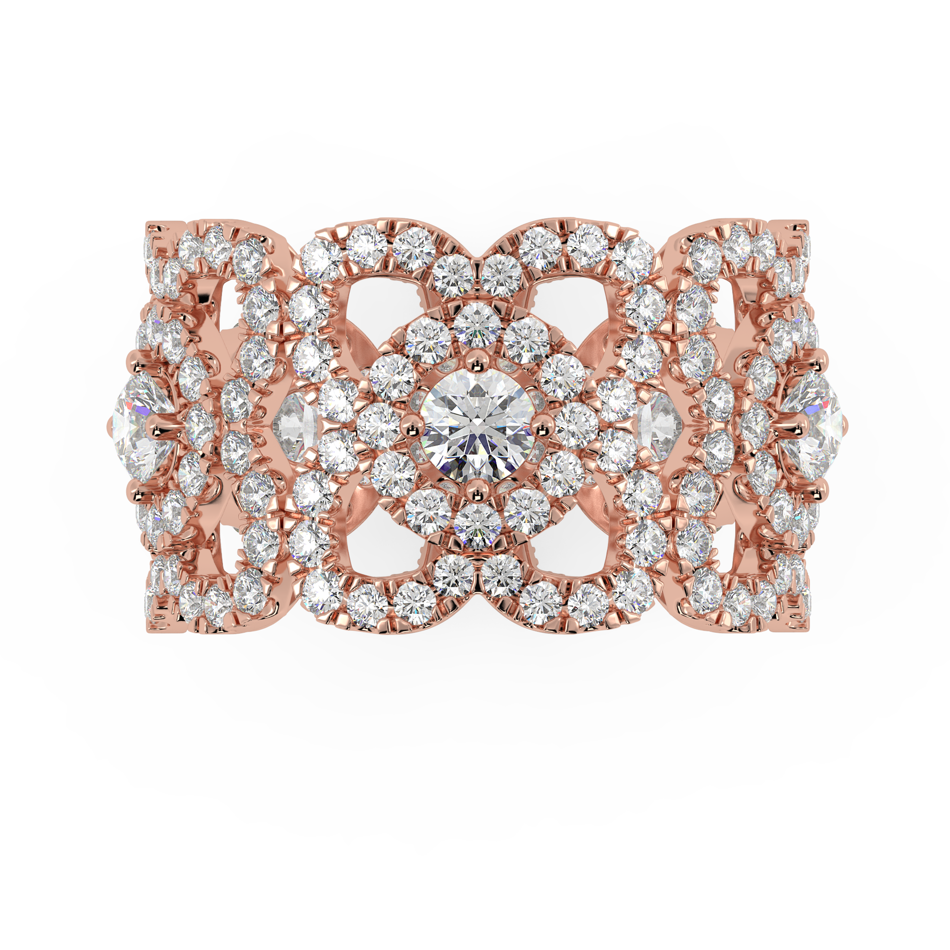 Telīvina Round Cocktail Band in womens designer rings