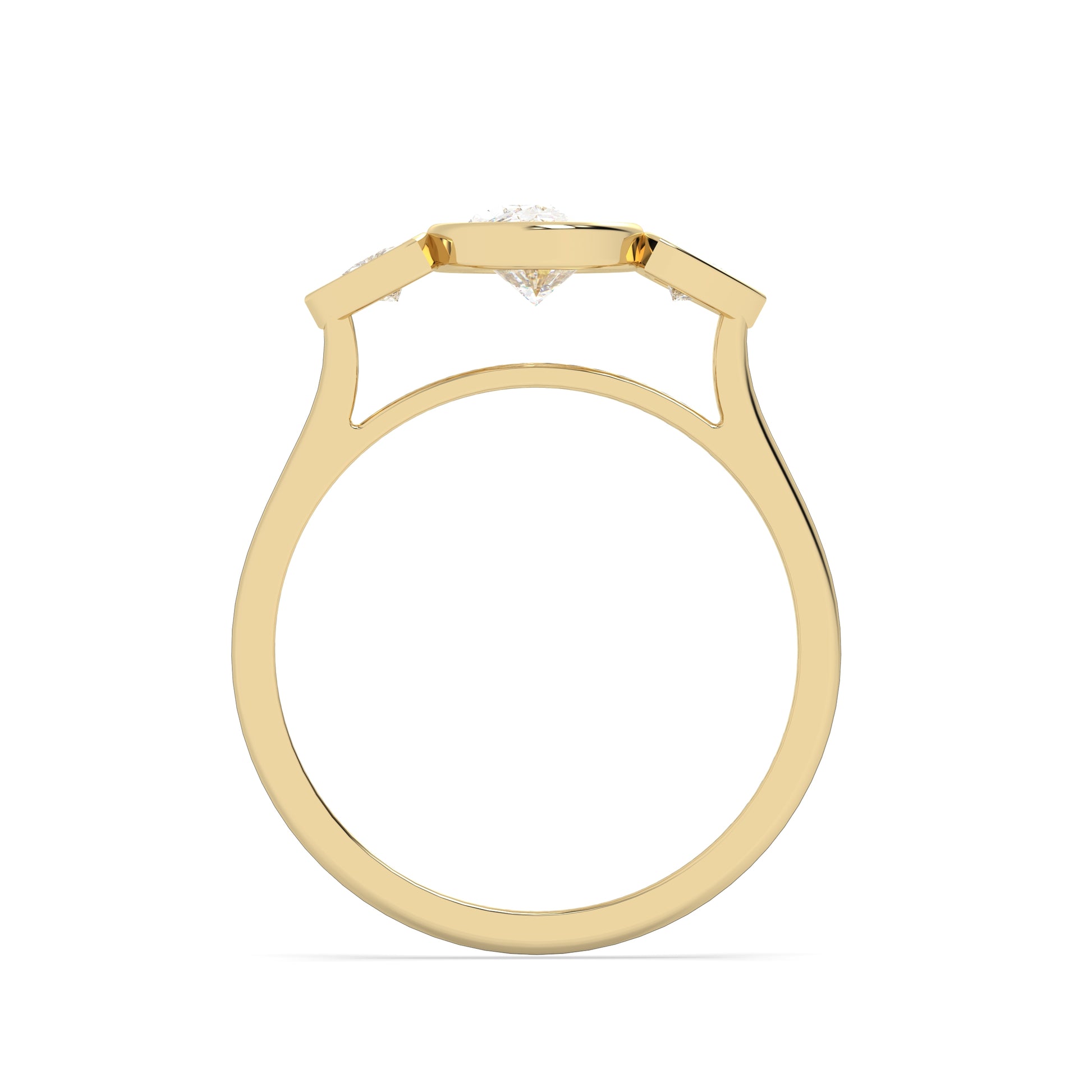 Tres Stone Oval Ring for women in high look
