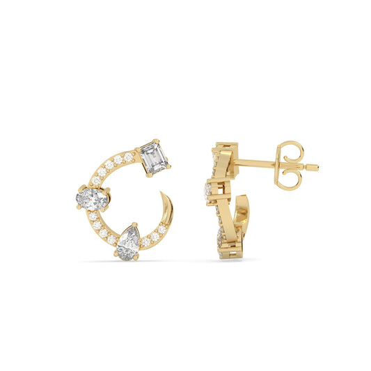 Triad Hoop Earrings for light minimal look