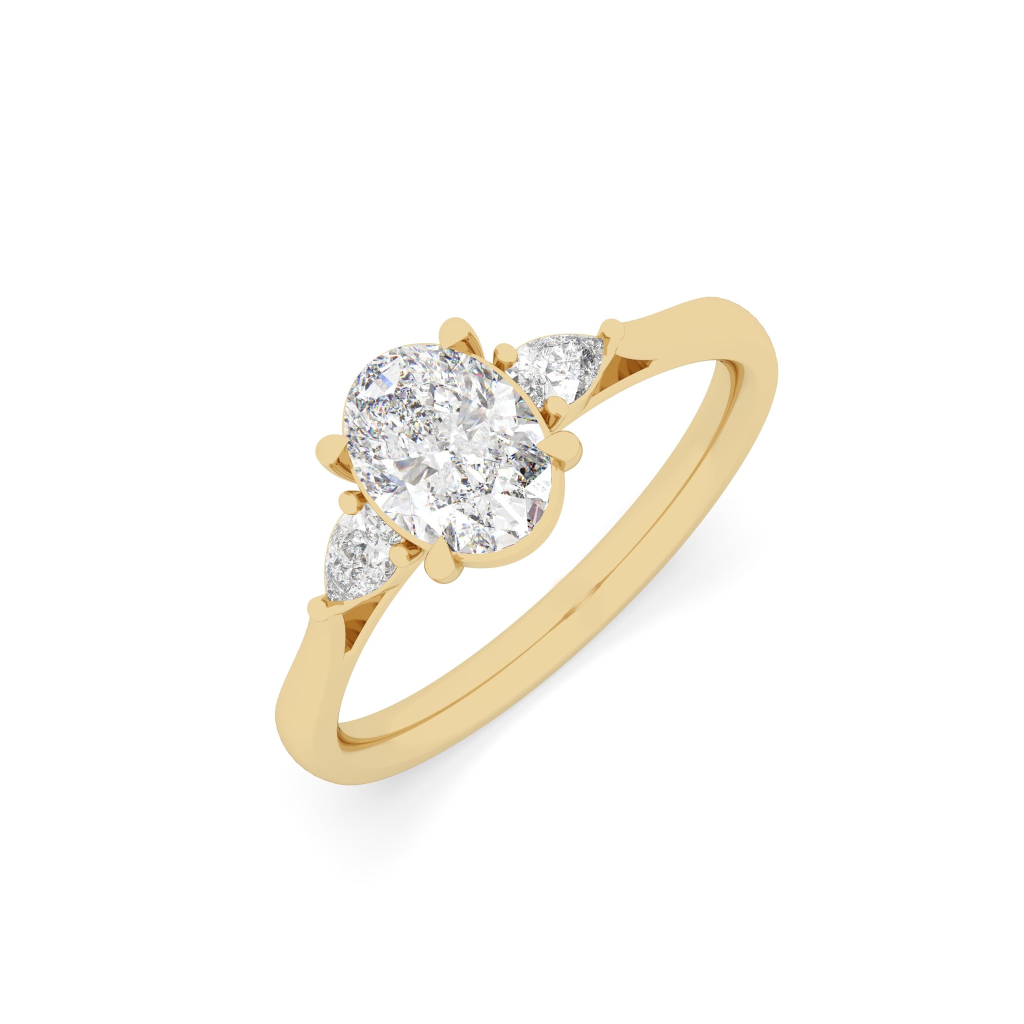 Trois Stone Oval Ring in 18karat gold