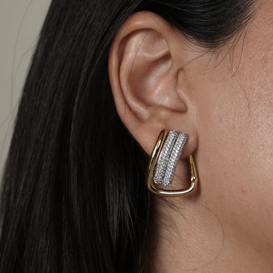 Twin Trigon Hoop Earrings live image