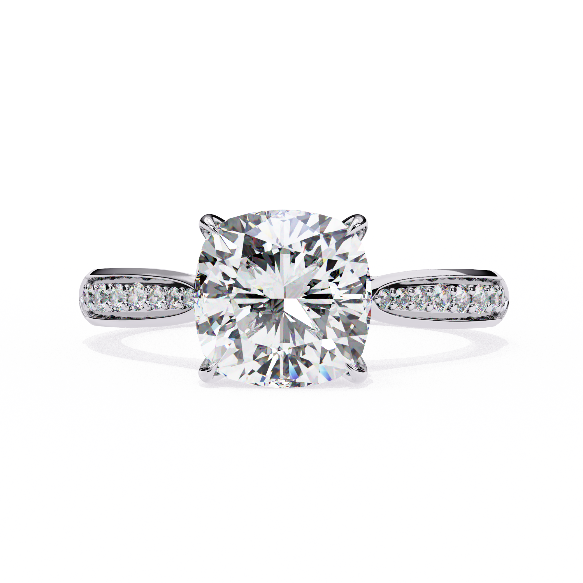 White Cushion Cut Ring