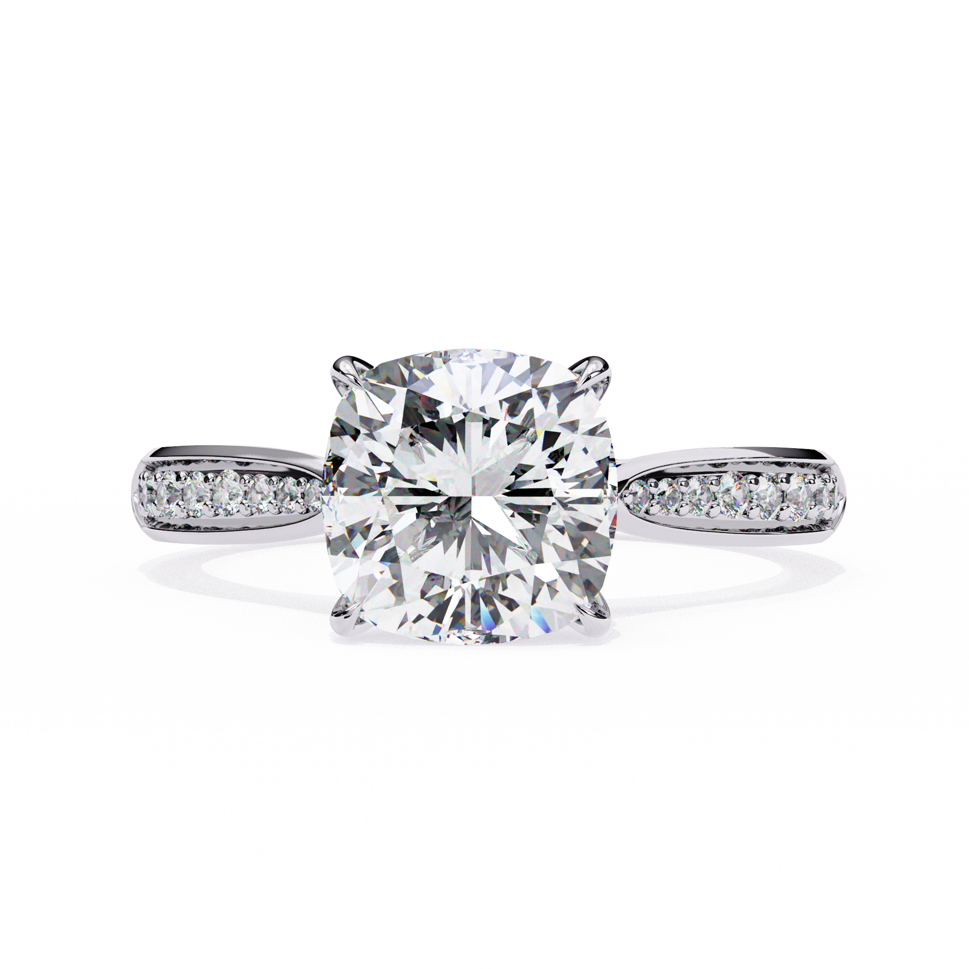 White Cushion Cut Ring