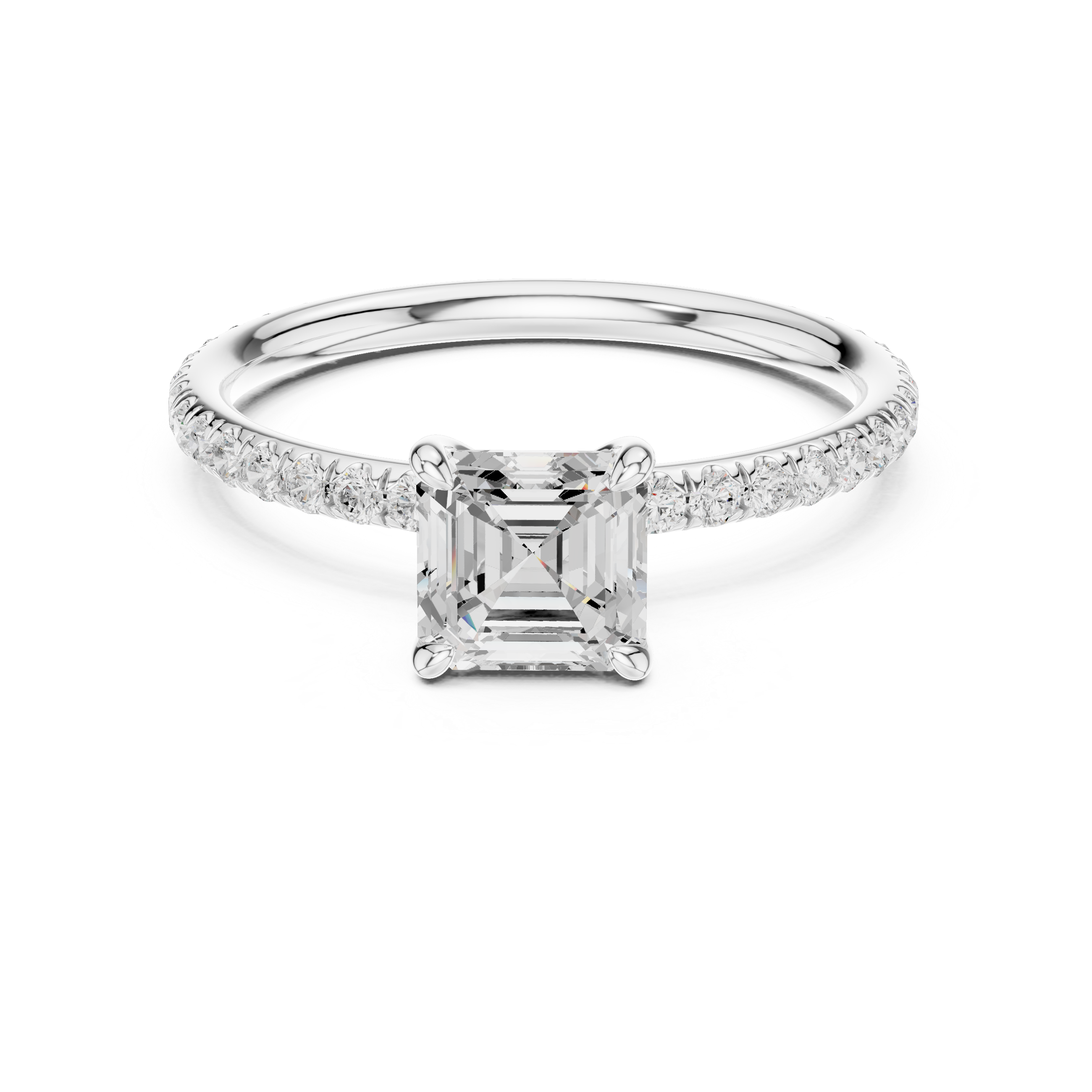 White gold asscher cut