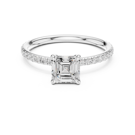 White gold asscher cut