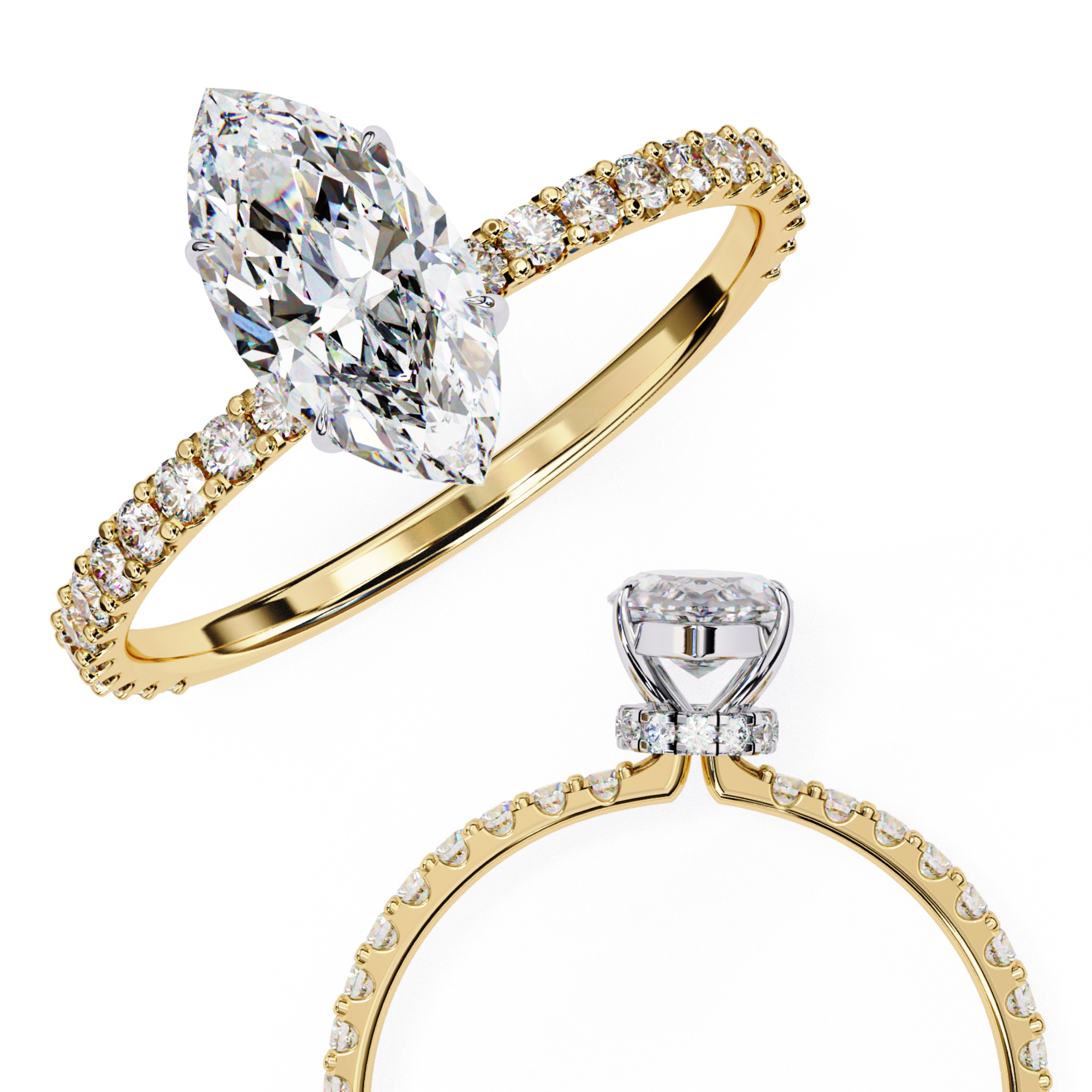 Yellow Gold Marquise Ring