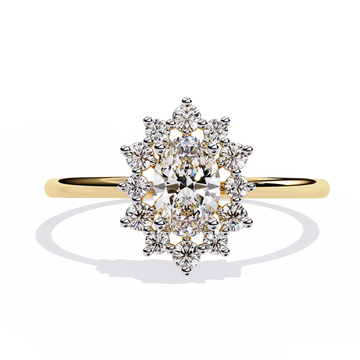 Yellow Gold Oval Halo Ring