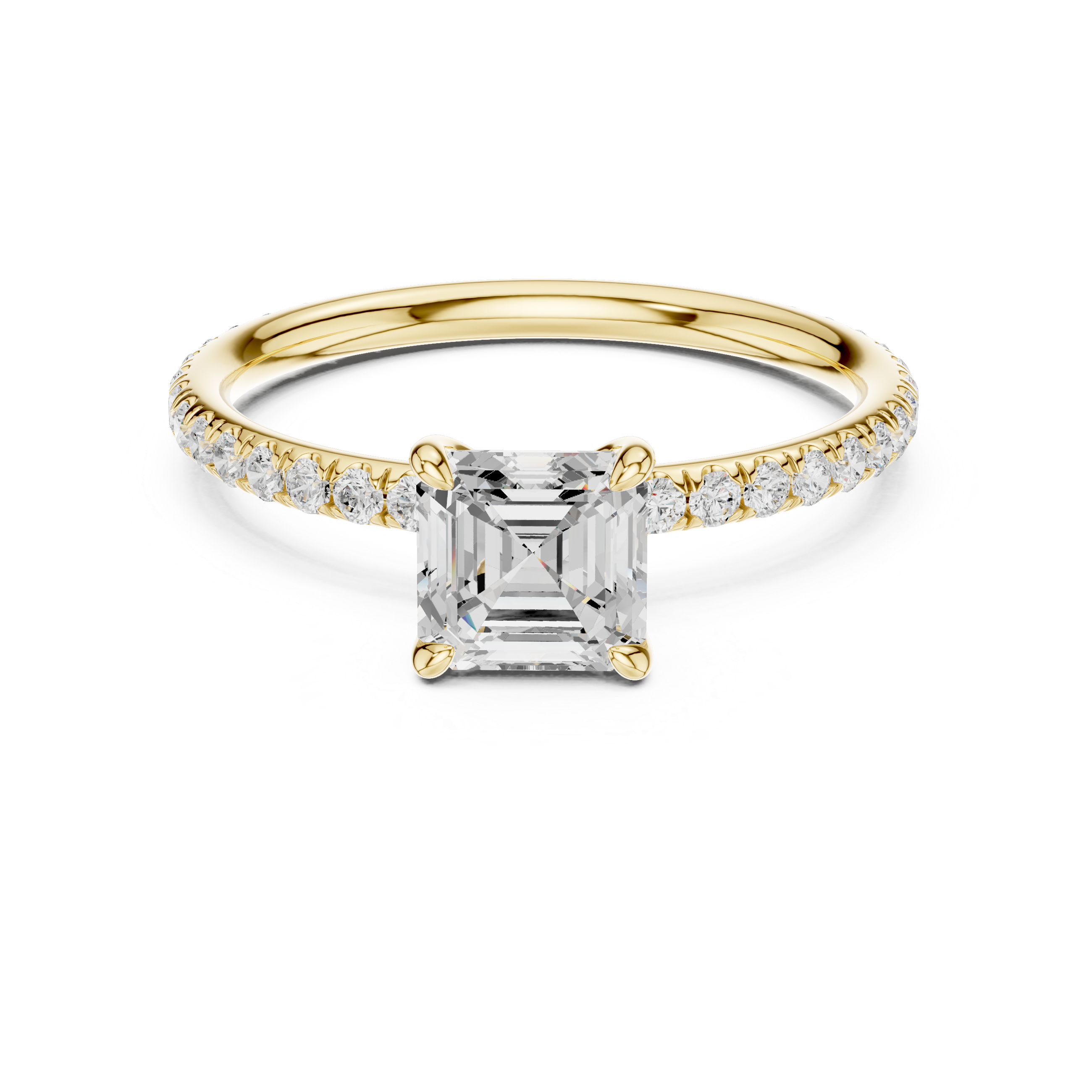Yellow gold asscher cut