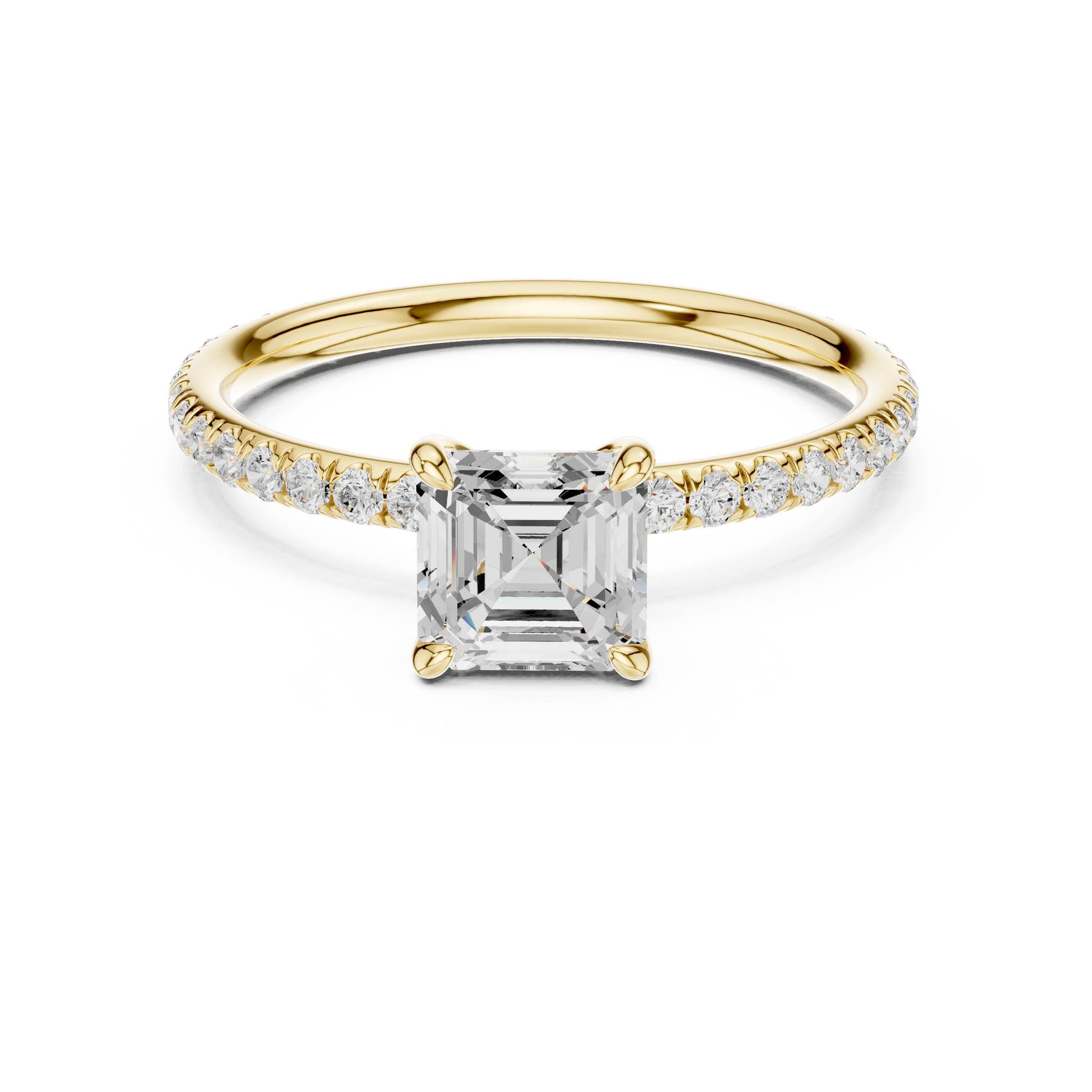Yellow gold asscher cut