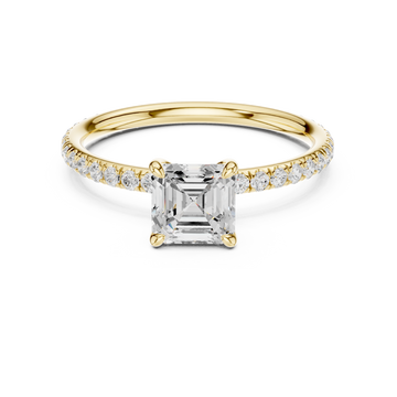 Yellow gold asscher cut