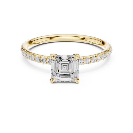 Yellow gold asscher cut