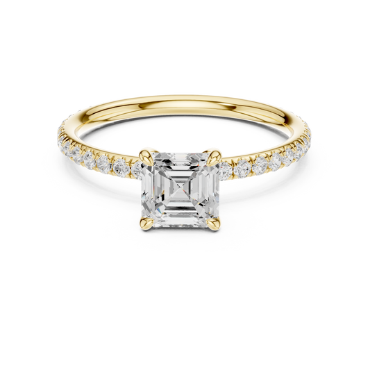 Yellow gold asscher cut