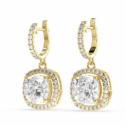 Zarin Cushion Drop Earring for heavy look