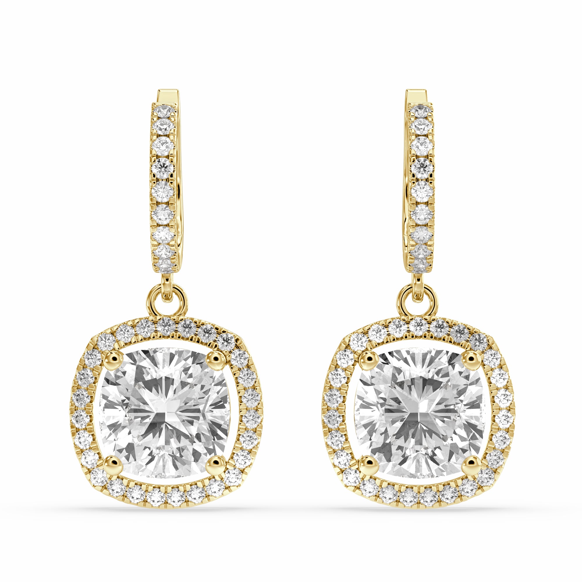 Zarin Cushion Drop Earring for heavy look