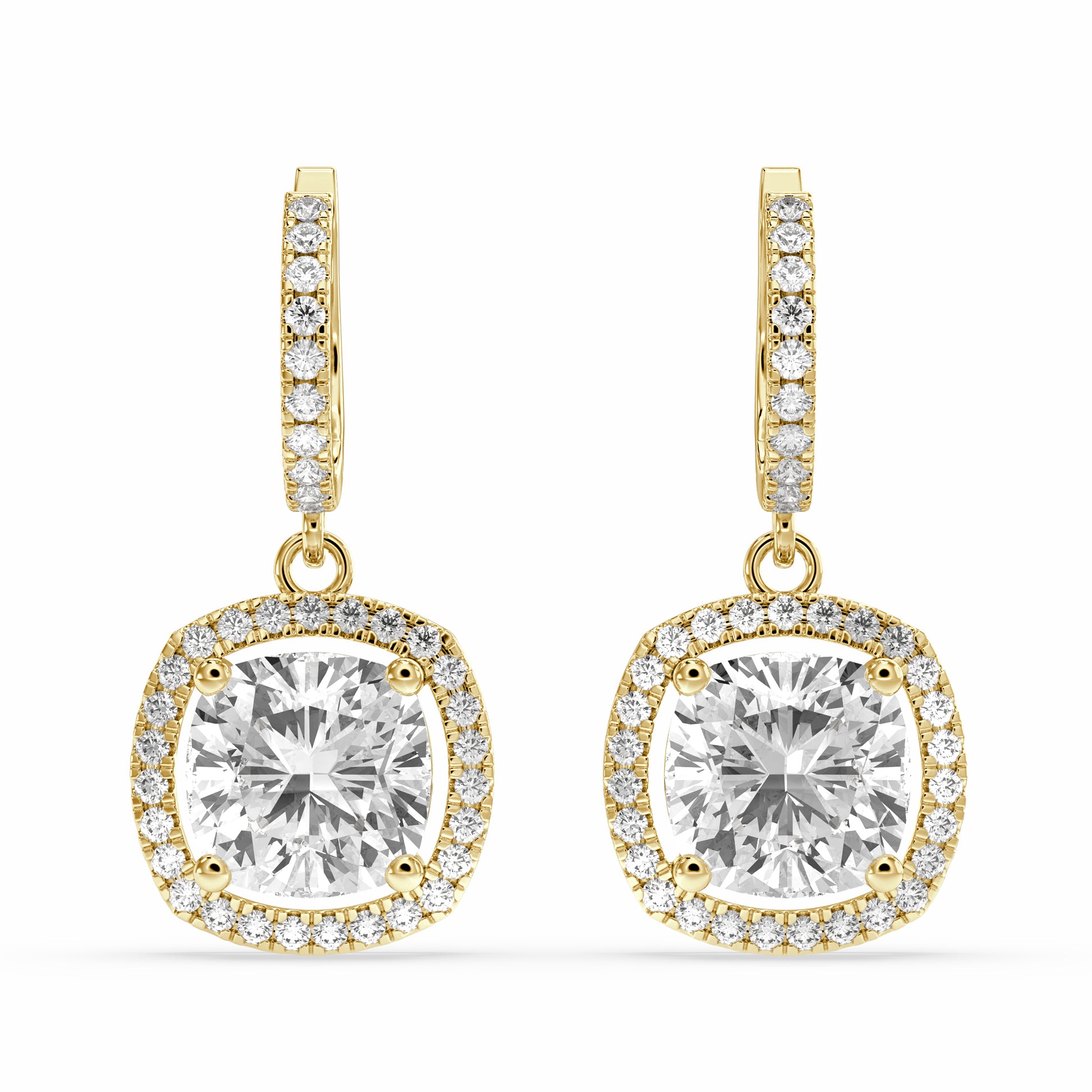 Zarin Cushion Drop Earring for heavy look