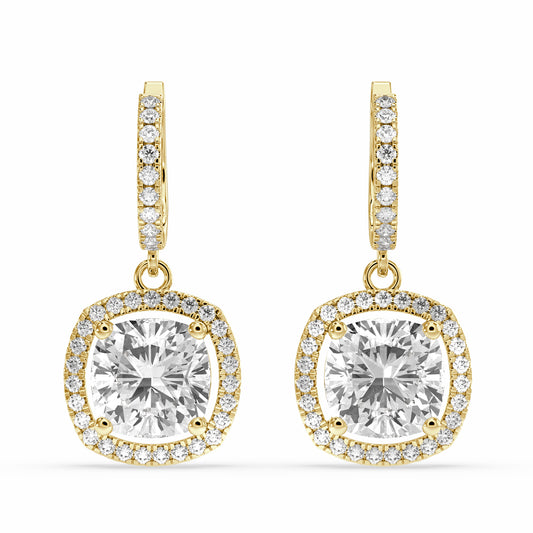 Zarin Cushion Drop Earring for heavy look
