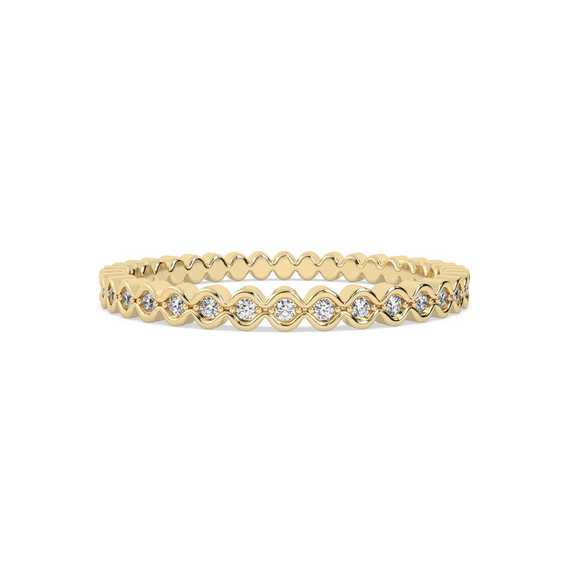 Carina stackable lab grown diamond ring in gold vermeil sterling silver, front view