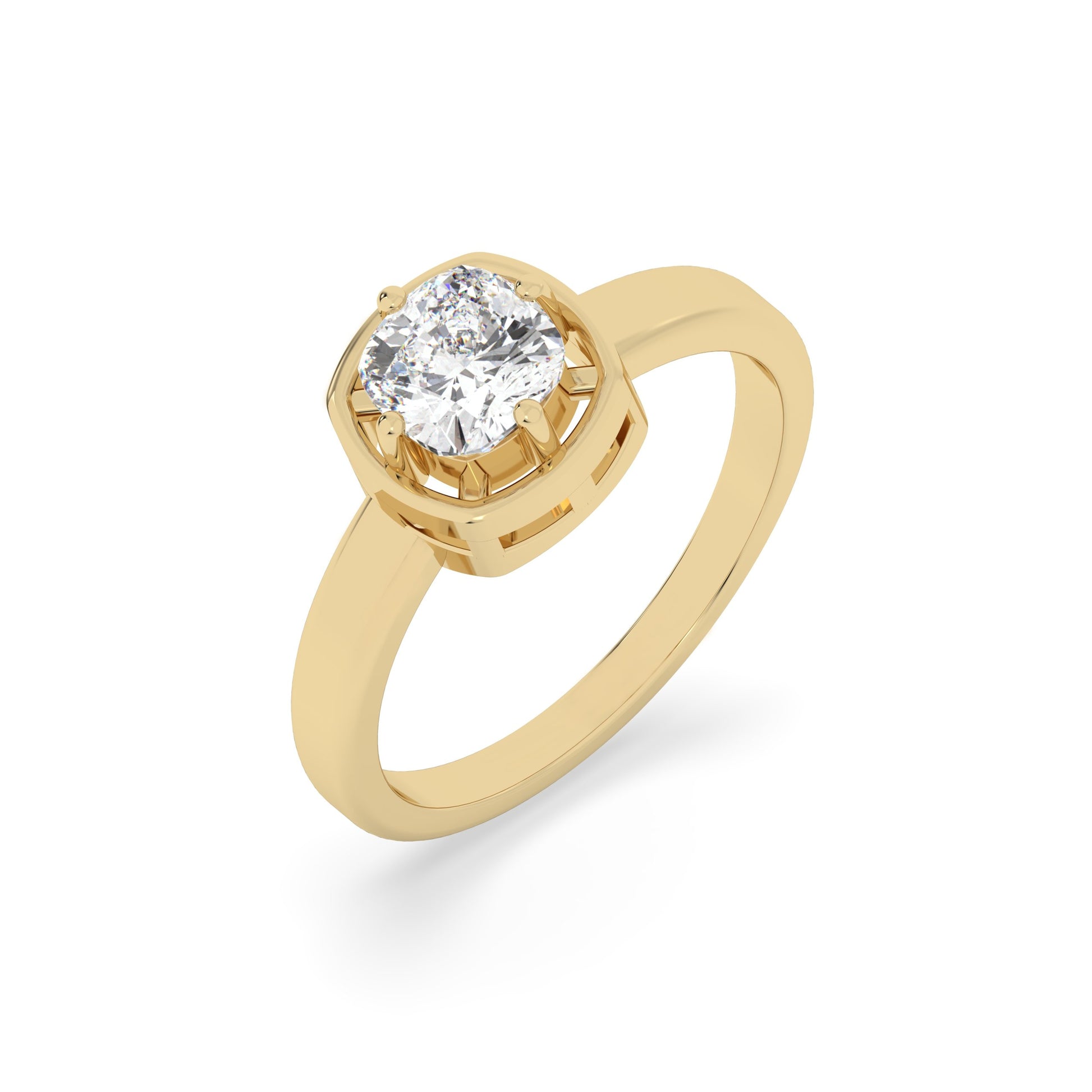 center stone 1 Ct Cushion Diamond Ring for women