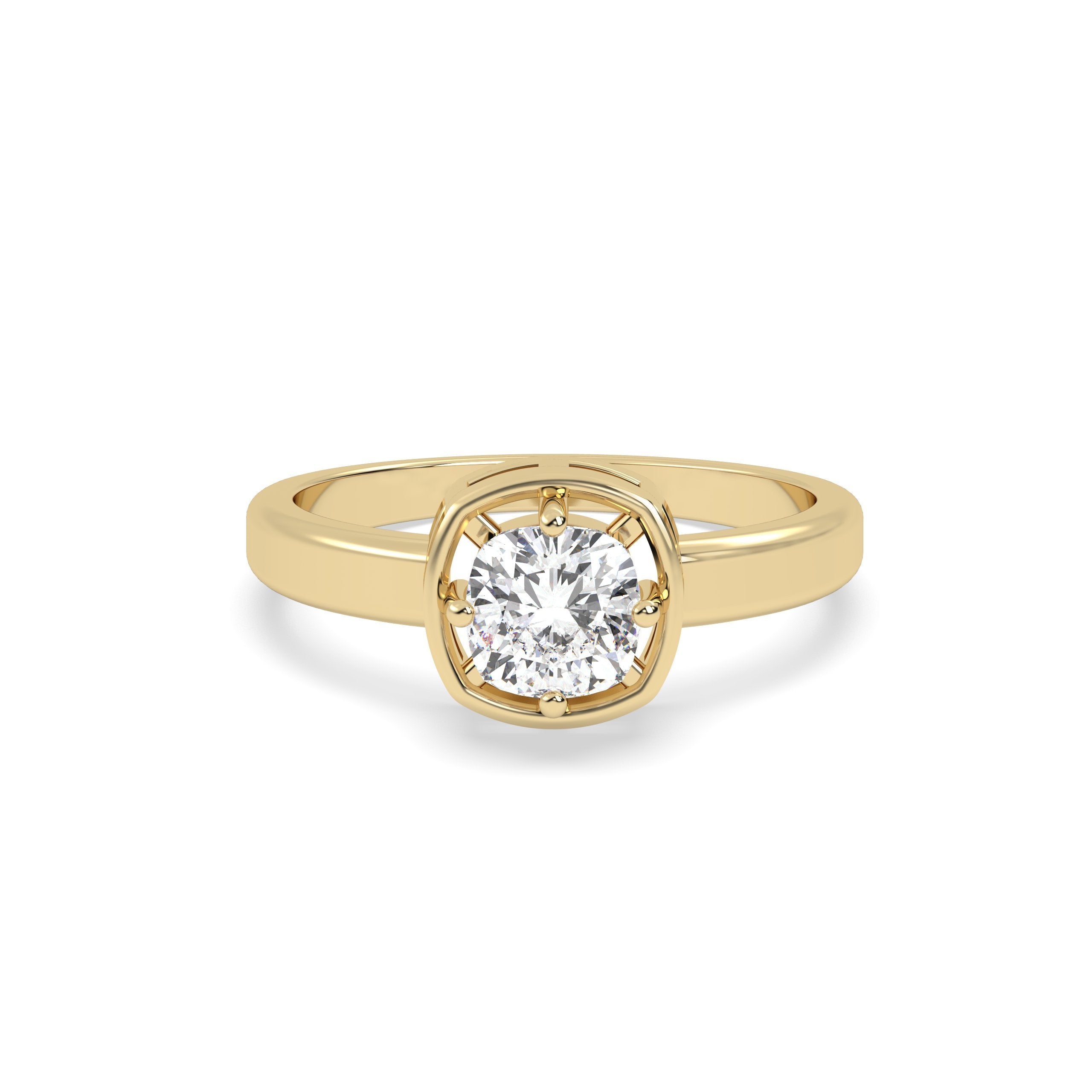 center stone 1 Ct Cushion Diamond Ring in 18kt gold
