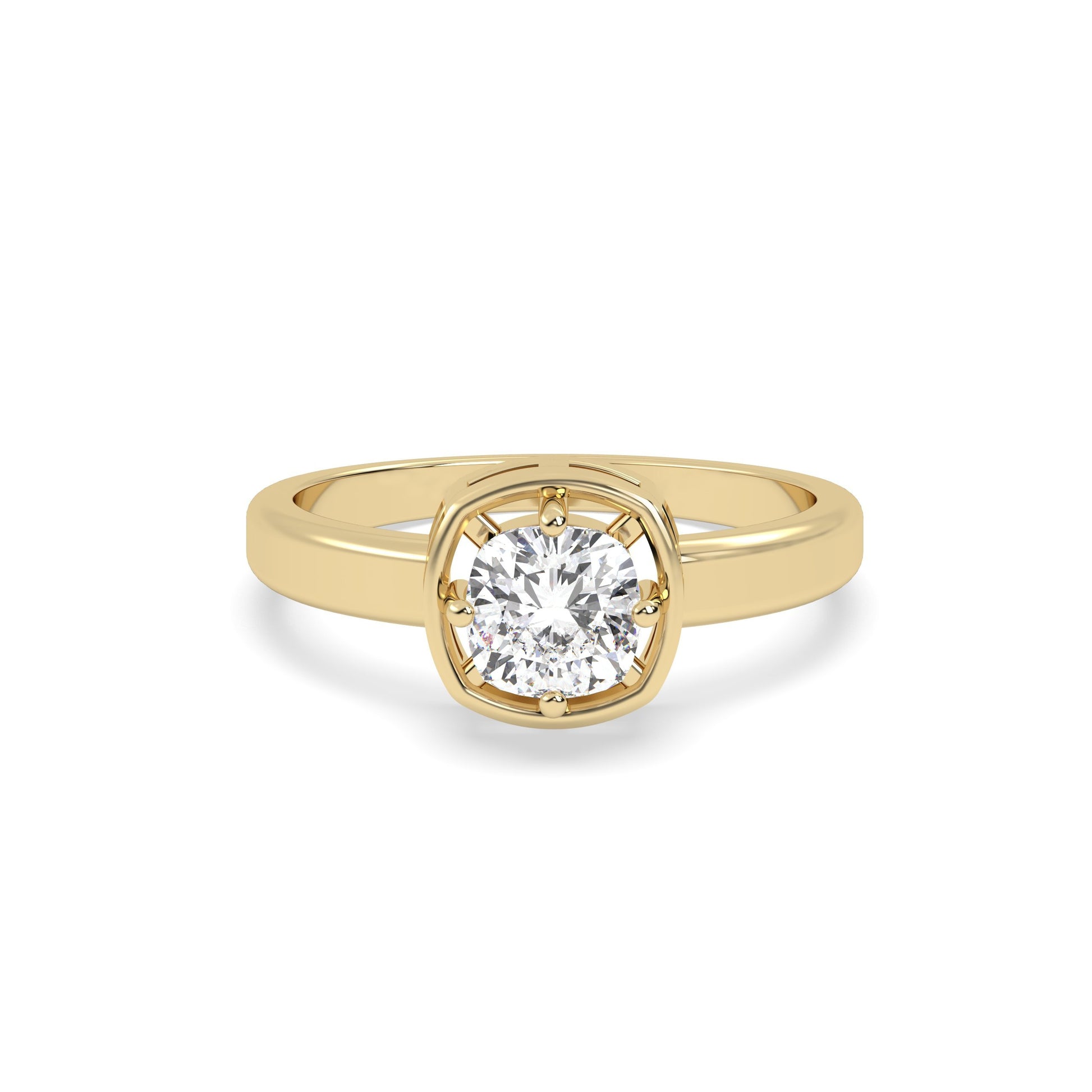 center stone 1 Ct Cushion Diamond Ring in 18kt gold