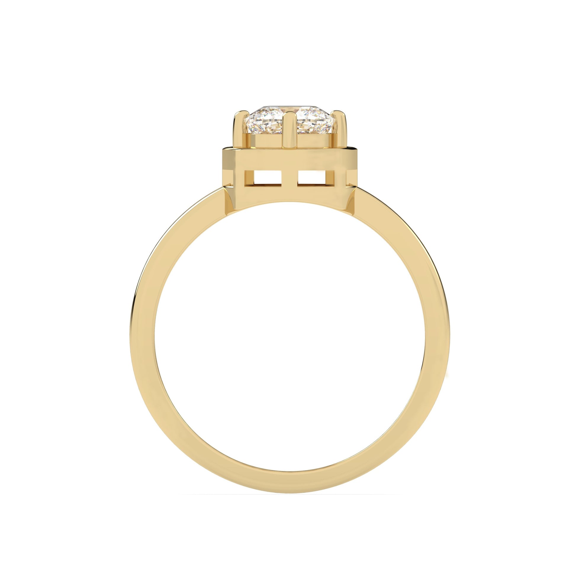 center stone 1 Ct Cushion Diamond Ring in hallmark gold