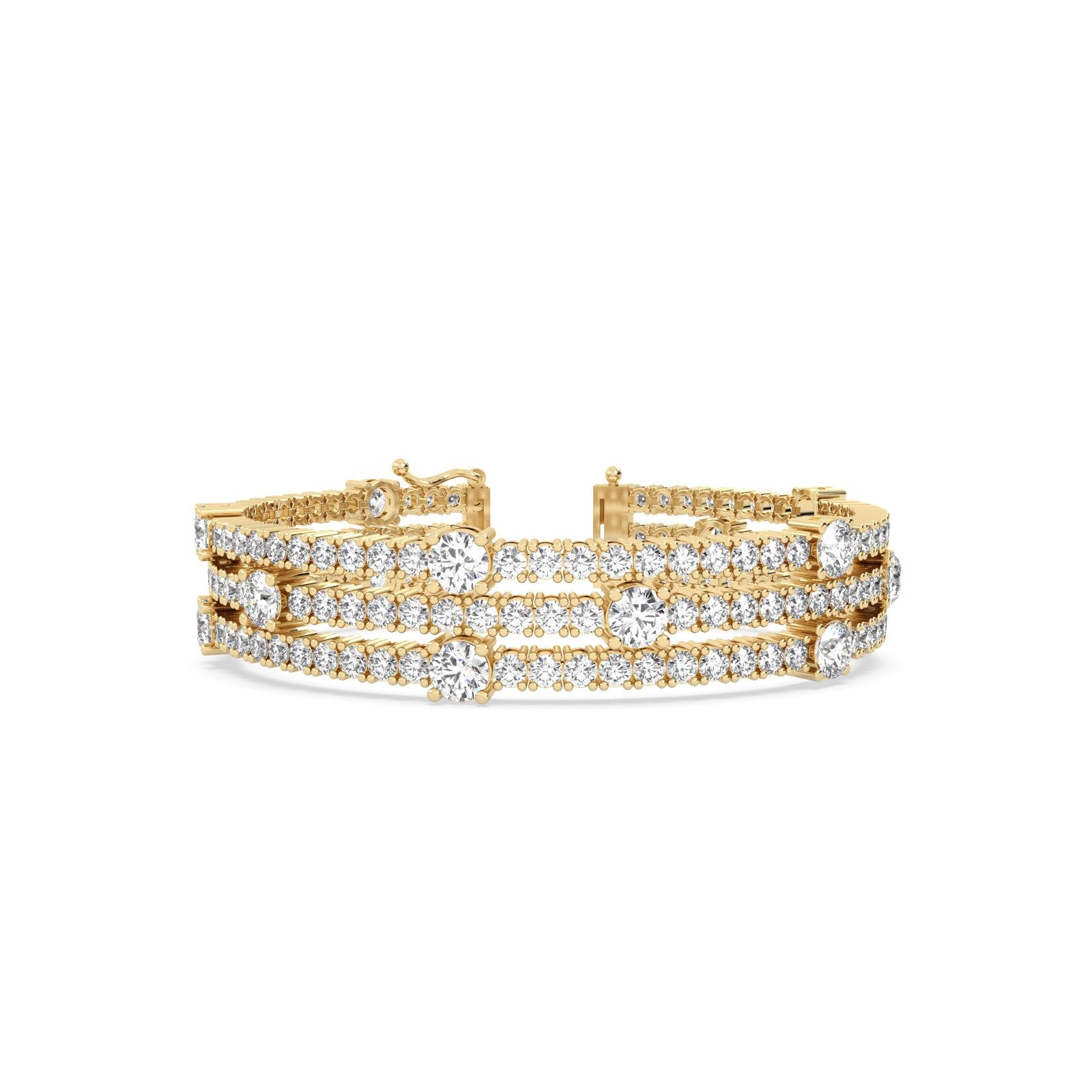 fancy Triple Line Round Tennis Bracelet for women