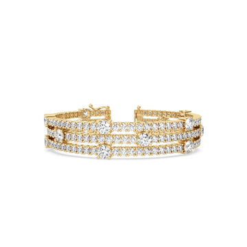 fancy Triple Line Round Tennis Bracelet for women