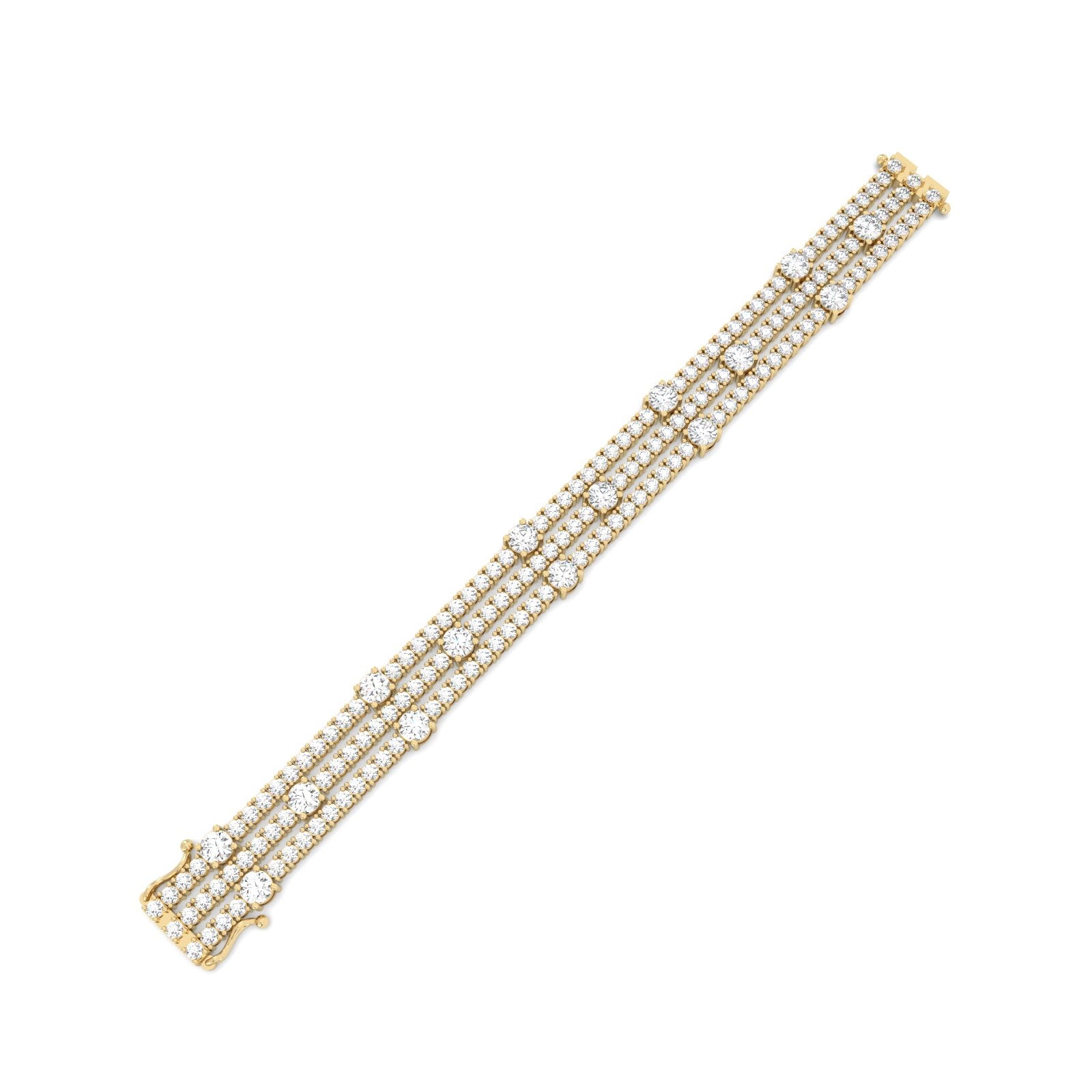fancy Triple Line Round Tennis Bracelet for womens