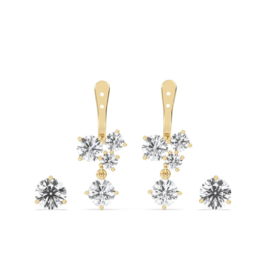 lab diamond Ella Round Drop Functional Earrings