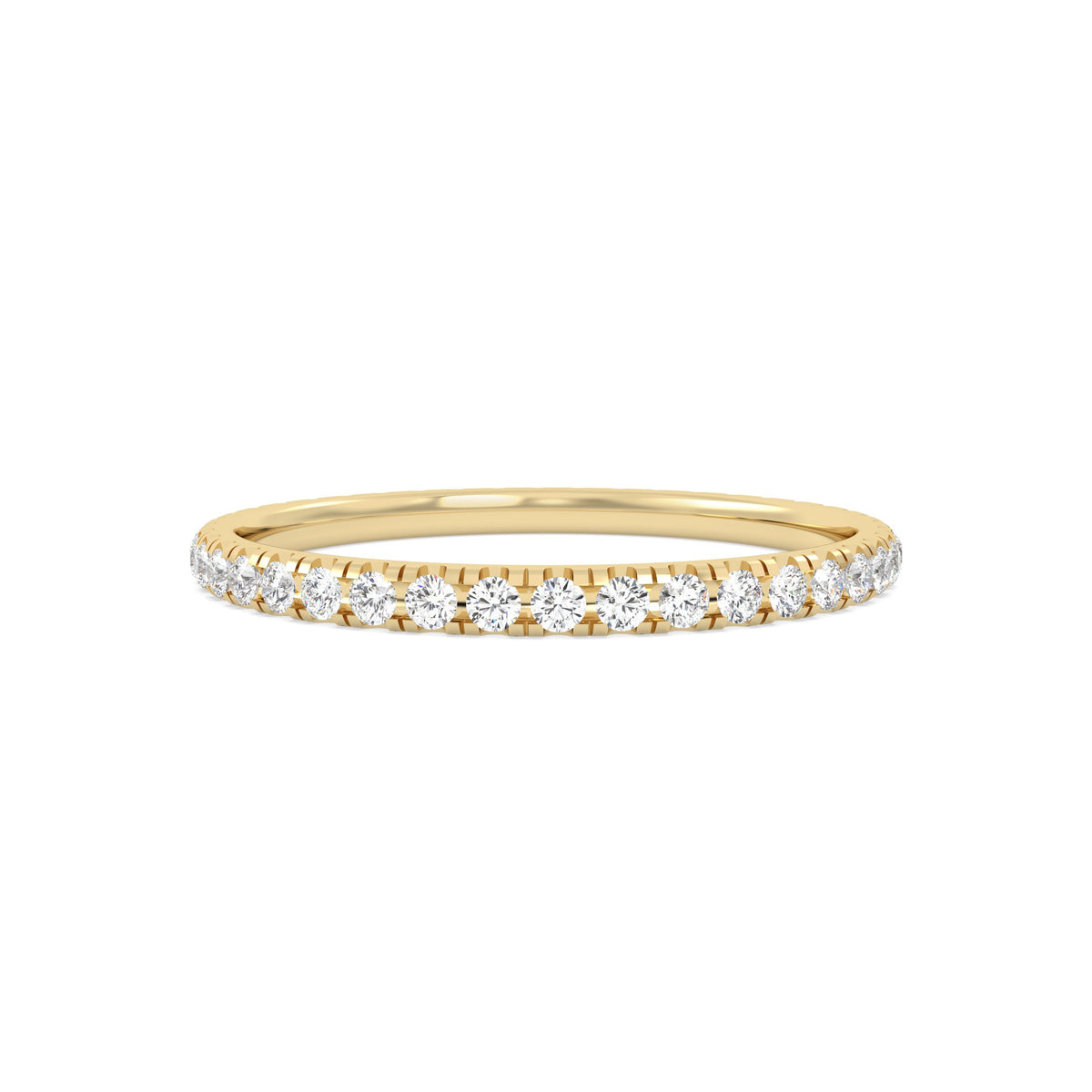 Lyra stackable lab grown diamond ring in gold vermeil sterling silver, front view