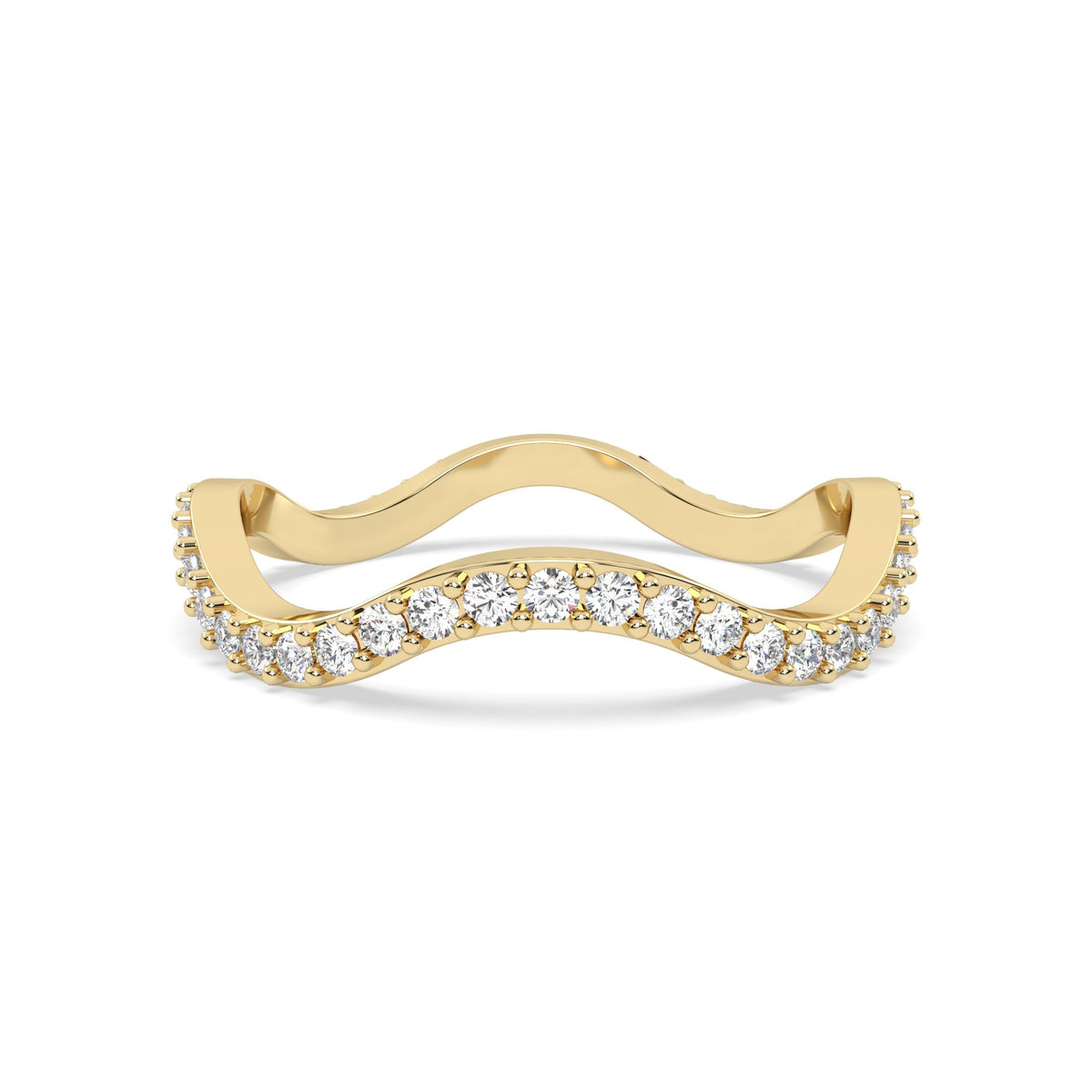 Maia stackable lab grown diamond ring in gold vermeil sterling silver, front view