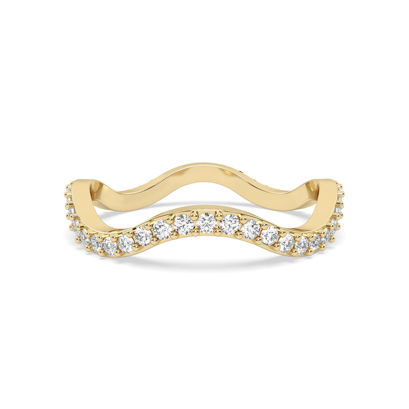 Maia stackable lab grown diamond ring in gold vermeil sterling silver, front view
