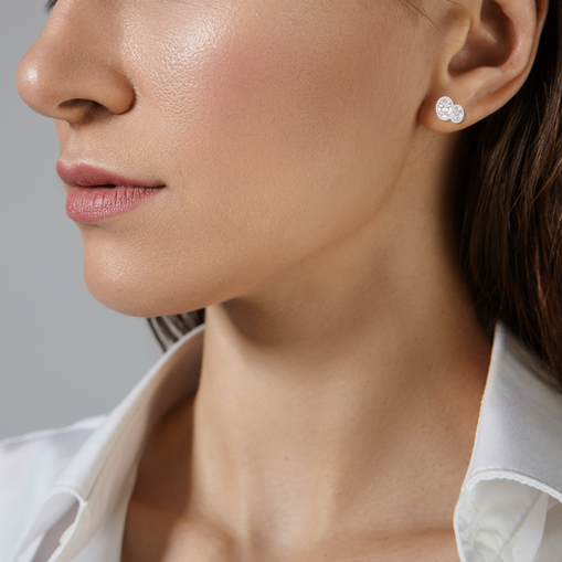 Buraq Oval Duet Bezel Studs lab grown diamond jewellery - Stella Fine Jewellery lab grown diamond