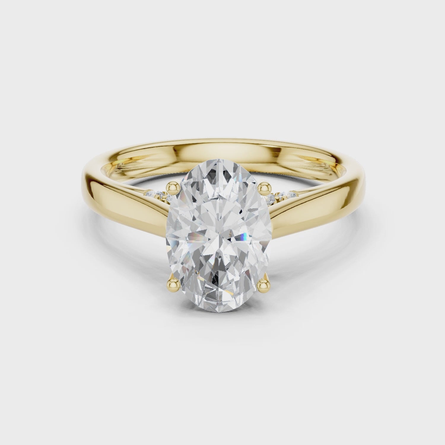 Oval Solitaire Yellow Gold Ring Video