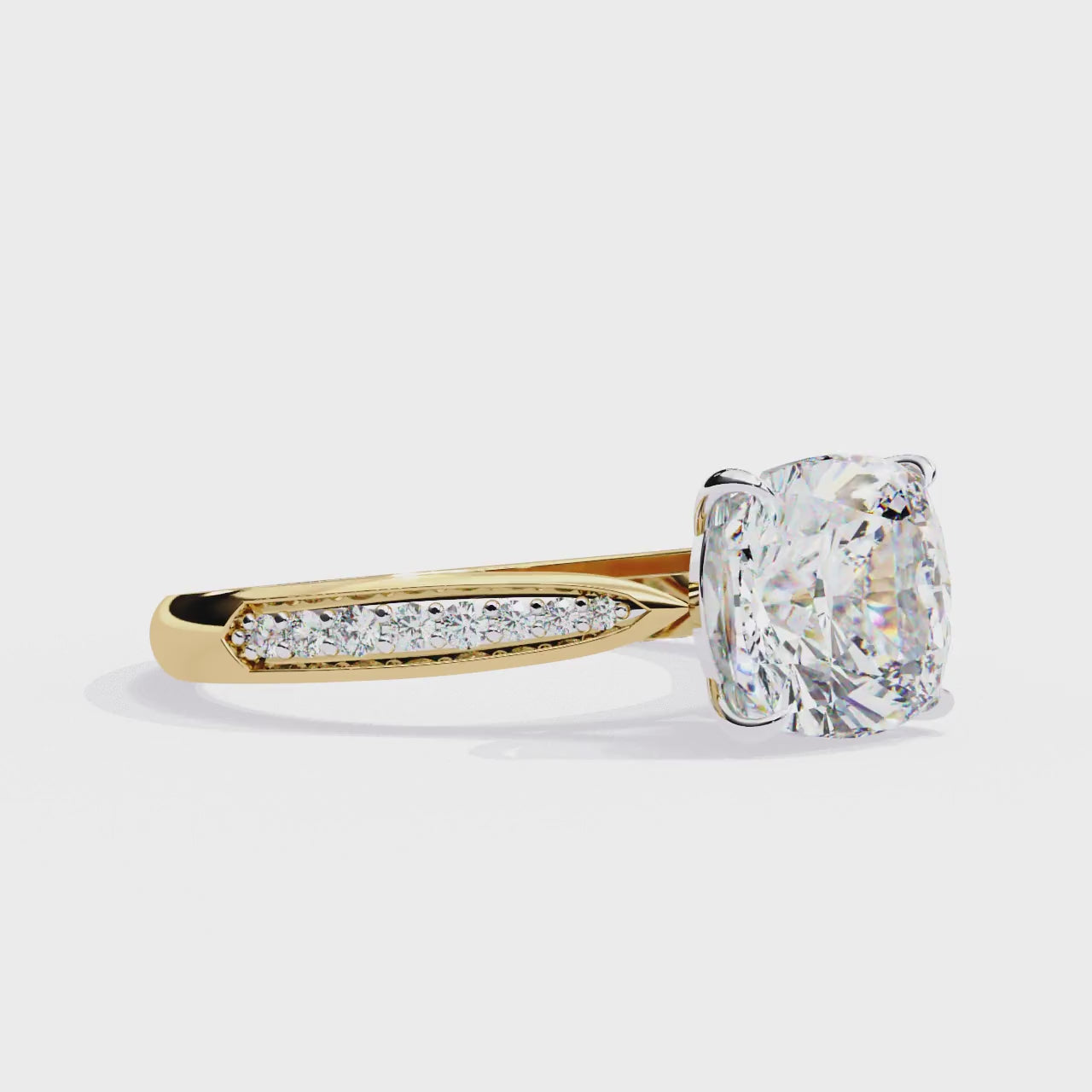 Yellow Cushion Cut Ring Video