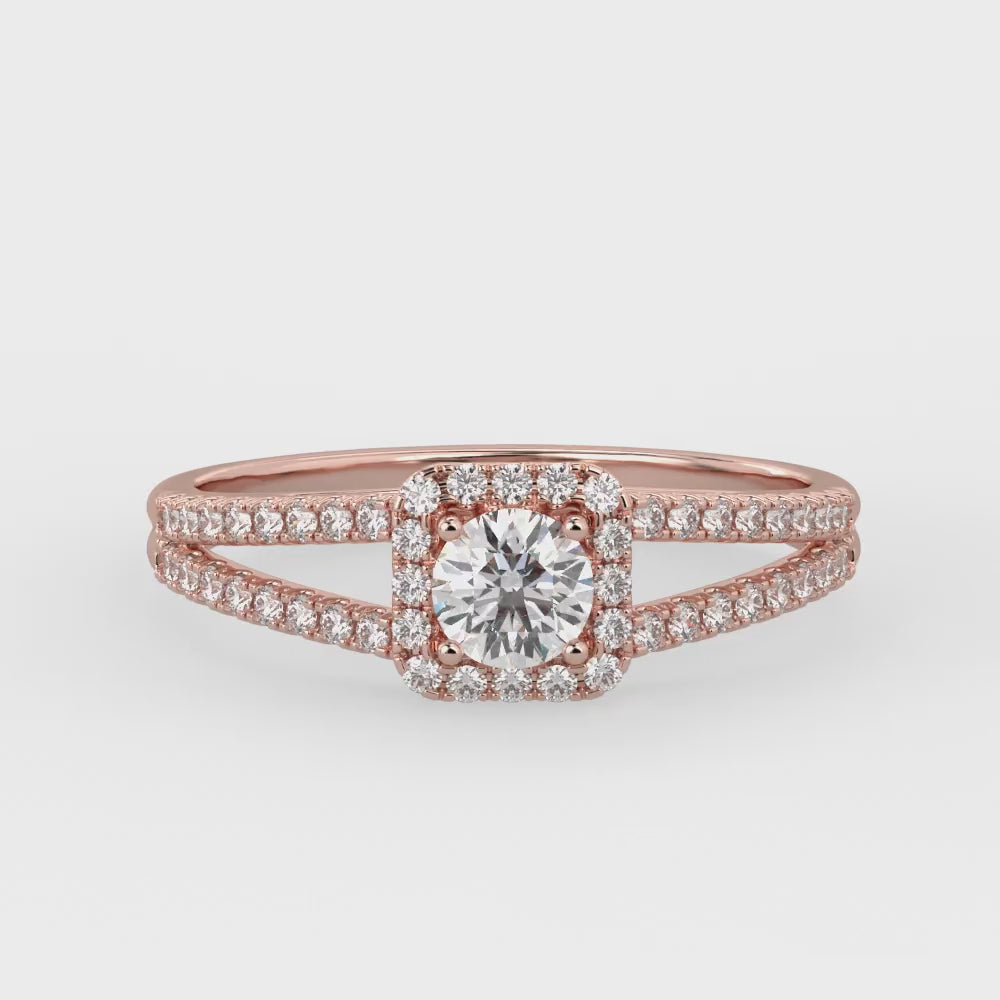 Everlight Cushion Cut Halo Ring Video