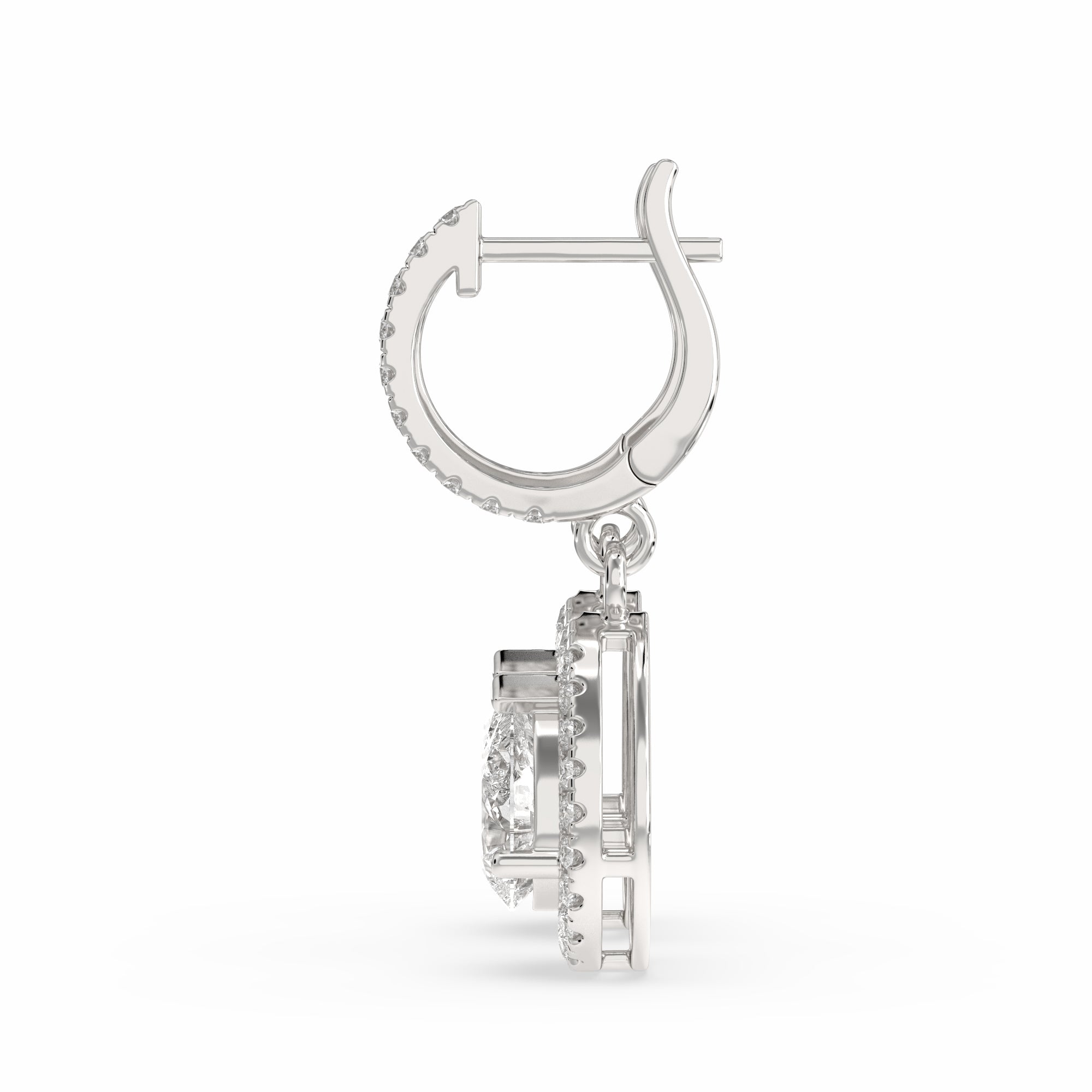 side look of Buraq Pear Drop Earring