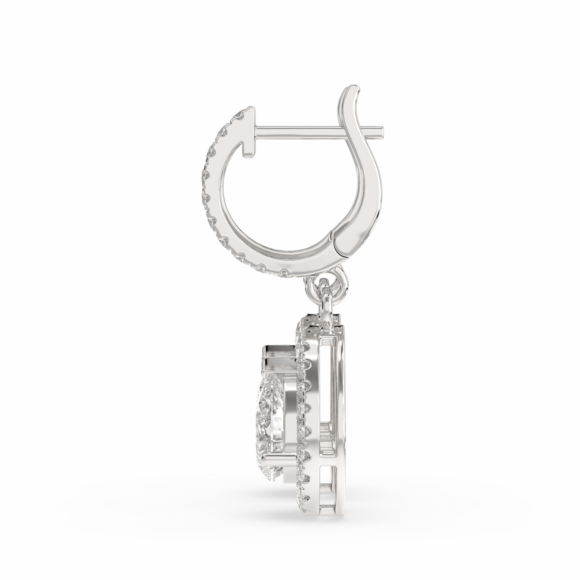 side look of Buraq Pear Drop Earring